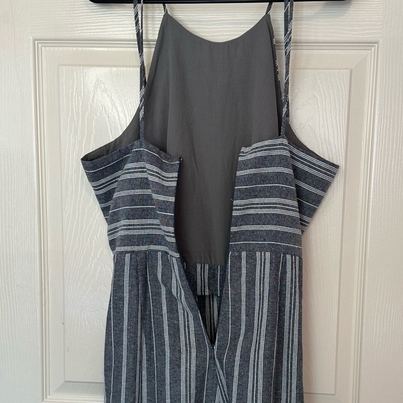 Heartloom Ariana Jumpsuit Size M Gray/White Stripes Linen Cotton Blend NWT - Picture 4 of 10